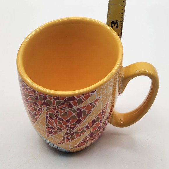 GdP Giordano di Ponzano Italy Modern Cup Saucer Bright Geometric Mosaic Sunburst - Picture 11 of 13